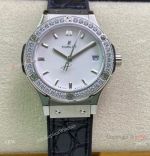 HB Factory Hublot Classic Fusion Rhonda Quartz Watch White Diamond 33mm